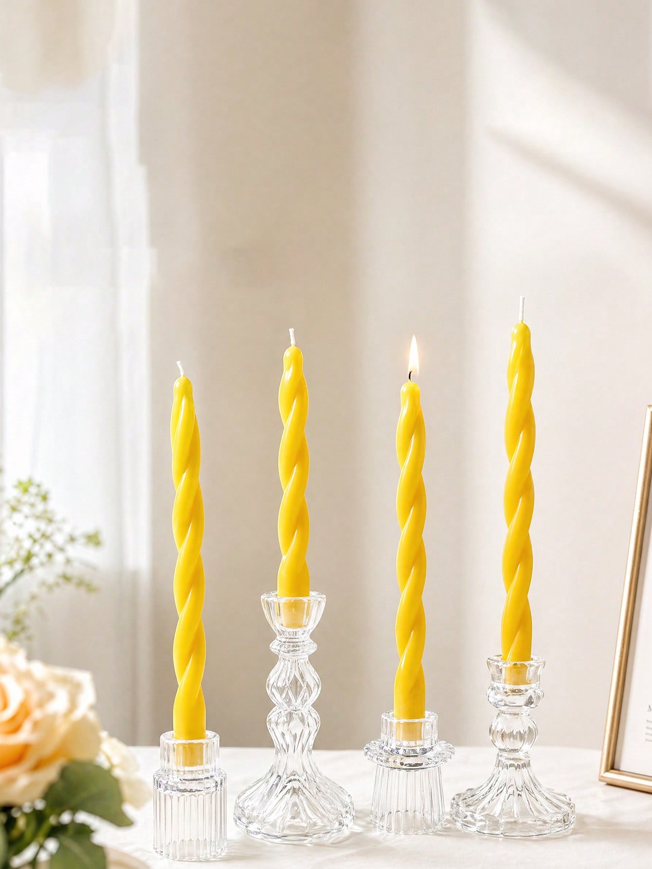 4pcs Set New Yellow Twisted Fr - огляд і ціна Fragrance Home Decor